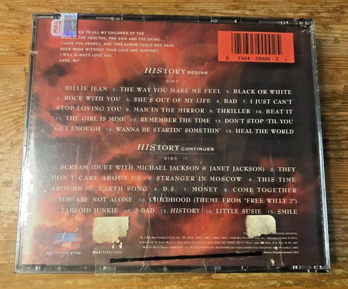 Michael Jackson HIStory Past Present And Future Book 1 1995 2CD set NEW SEALED - Picture 2 of 4