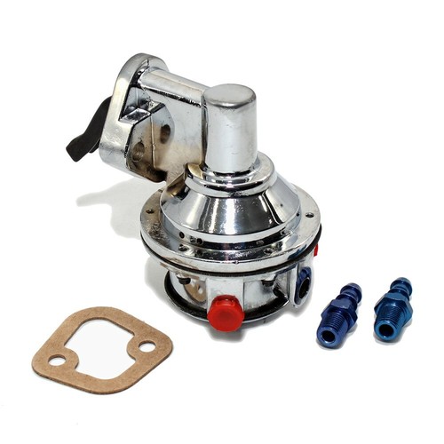 BBC Big Block Chevy 396 454 Chrome Mechanical High Volume Fuel Pump W/ Fittings eBay