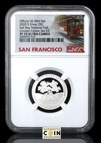 2020 S Silver 25C Salt Bay National Park Limited Edition Set-FR NGC U.C