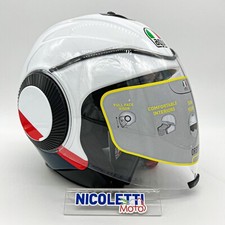 CASCO AGV ORBYT BLOCK PEARL BIANCO ROSSO BLU