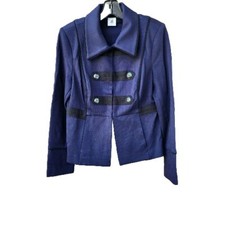 Cabi Women's In the Band Jacket Size Med Navy Knit Military Blazer Style 3375