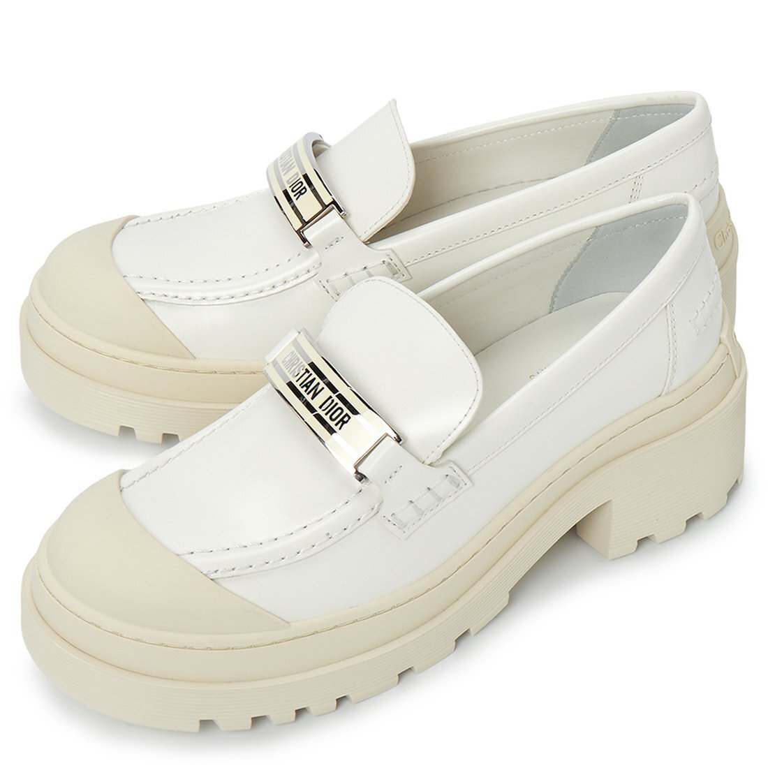 【うさ】 DIOR ローファー 白 34.5 レア商品 8795-1503-