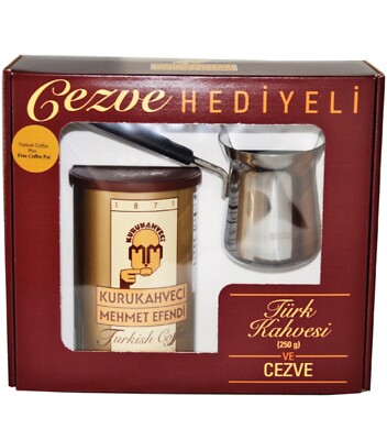 Turkish Coffee Kurukahveci Mehmet Efendi Türk Kahvesi 8.8 OZ / FREE Coffee Pot