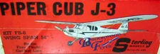 Two Sterling & MEN J-3 CUB PLANS to Scratch-Build 54" Span RC Model Airplanes 