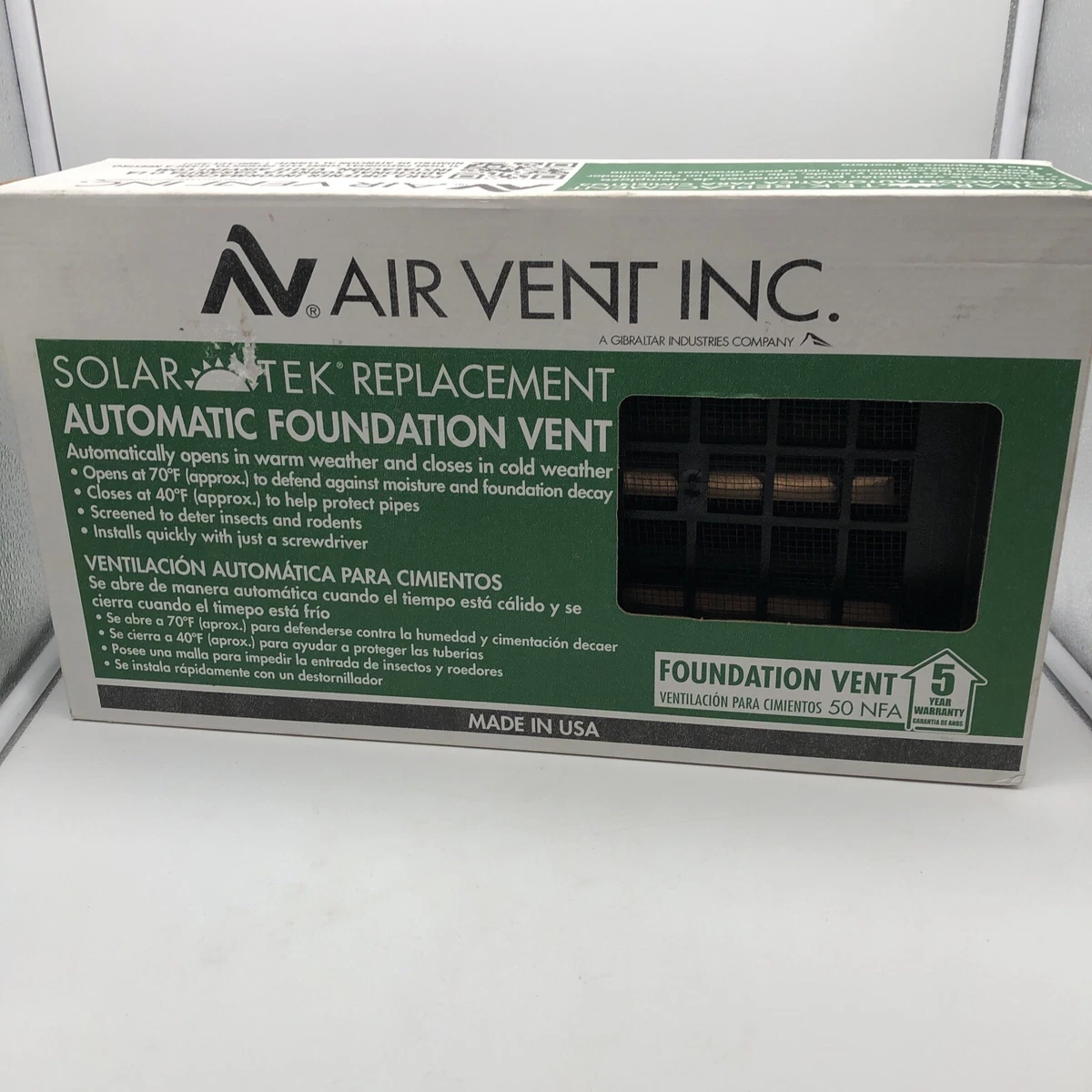 Lot of 2 - Air Vent Solar Tek Replacement Automatic Foundation Vent RABL  Black | eBay