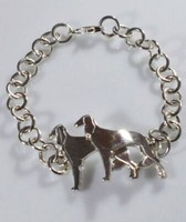 Armband Groß Zwei 925 Silber Saluki Luce