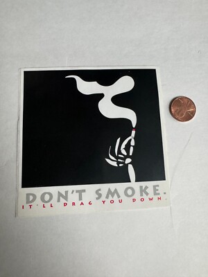 Vintage 1980's Don't Sm*ke It'll Drag You Down Scrapbooking Sticker Strip