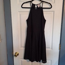 Mossimo Sleeveless Fit In Flare Mini Dress Womans Medium Black Lace Witchy