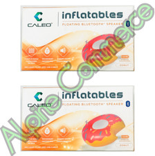  2-Packs Caleo Floating Bluetooth Speaker Donut Inflatable Waterproof