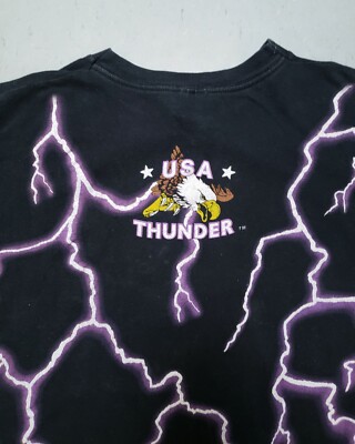 Vtg 90s AMERICAN THUNDER T-Shirt Forever Free Snake Skull Vtg 90s AMERICAN THUNDER T-Shirt Forever Free Snake Skull