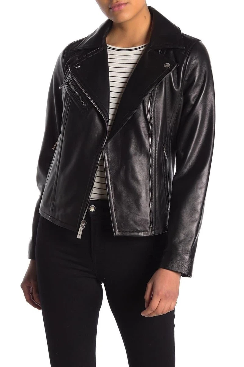 Michael michael kors missy front store zip faux fur collared jacket