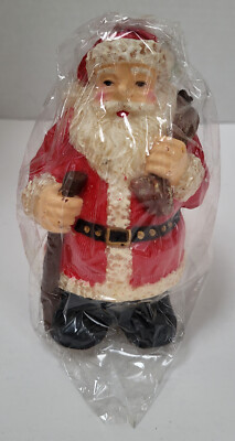 VINTAGE 1980 ROBERT ALAN NOVELTY CHRISTMAS CANDLE HAND-PAINTED SANTA CLAUS  NIP