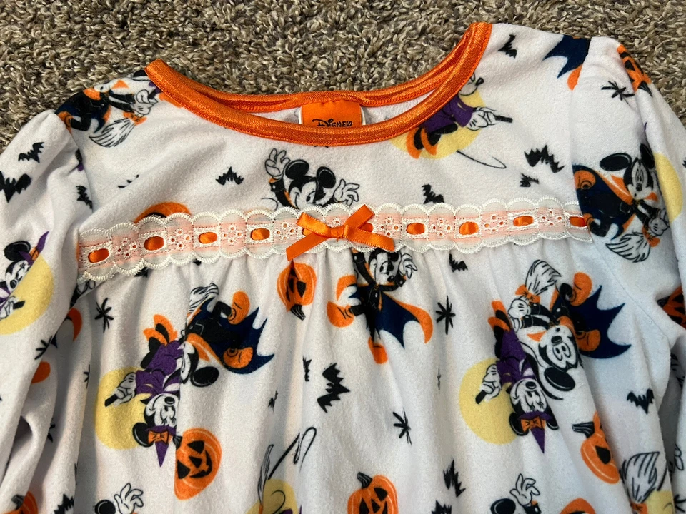 Disney Mickey Minnie Mouse Halloween Niñas Talla 8 Bruja Calabazas Camisón Largo Foto 4 de 4