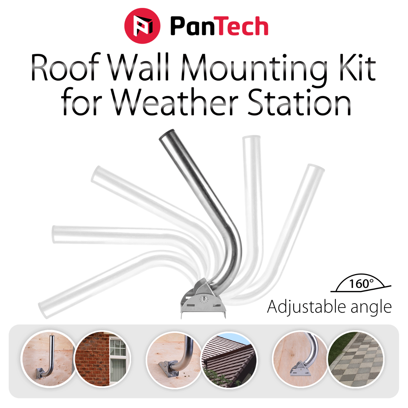 Roof Wall Mounting Kit Mast Pole Mount for Weather Station Outdoor Unit