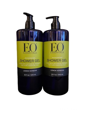 EO ESSENTIALS Invigorating SHOWER GEL LEMON VERBENA 32 FL Oz, 2 Pack