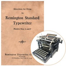 Remington Standard No.6 Typewriter Instruction Manual Antique Vtg User Direction thumbnail