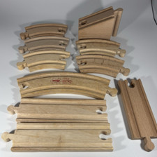 Wooden Train Railway Track Curve, Straight, Slope Various Types Lot of 10