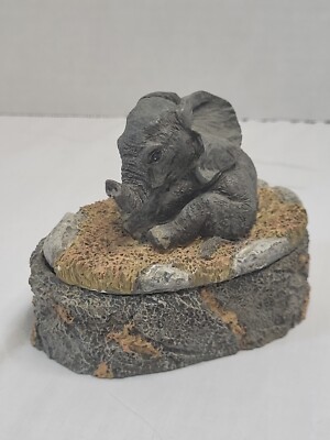 Figi Frames Elephant Trinket Box Brown/Gray Base