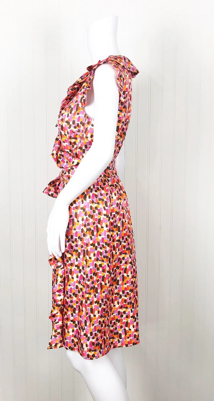 Abito donna Kate Spade Aubrey 100% seta avvolgente taglia 6