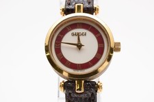 [Vintaga] GUCCI 2000L Red & White Dial Women Quartz watch JAPAN 14