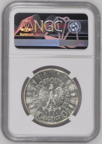 10 ZLOTYCH 1934 POLAND NGC DETAILS CLEANED - Picture 2 of 2