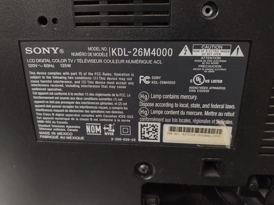 Sony 💥 Bravia  26" LCD TV With REMOTE KDL-26M4000 - Image 4 of 4