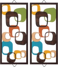 CroBlissful 2 Pcs Mid Century Wall Art Modern Decor Elegance... 