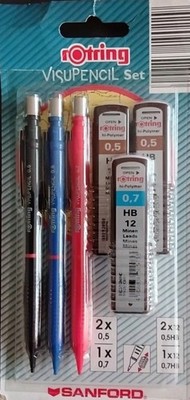 Rotring Visupencil Set 3 x Feinminen Stifte 2 x 0,5 + 1  x 0,7 Plus Minen