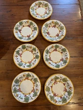 Pier 1 Chateau Napa Handpainted Earthenware Set of 7 Salad Plates