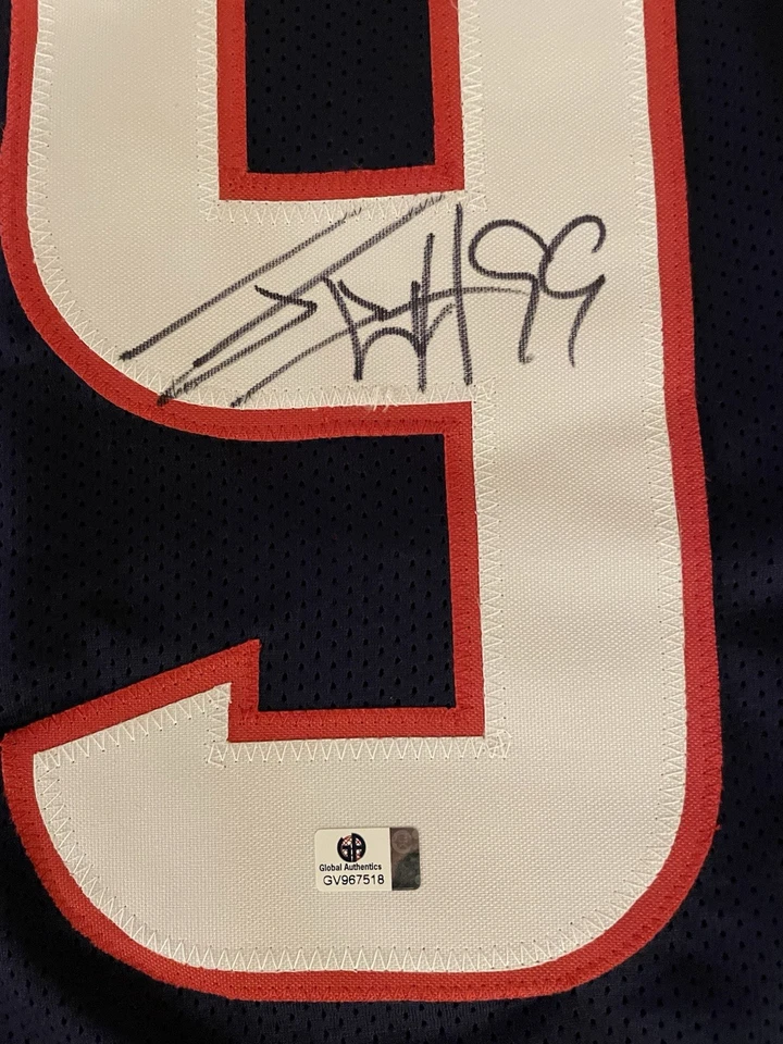 JJ WATT Houston Texans FIRMADA NFL CAMISETA PERSONALIZADA CERTIFICADO DE AUTENTICIDAD ¡BONITA! 🔥 Foto 4 de 4