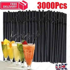 Plastic Flexible Straws Bendy Black Recyclable Drinking Cocktail Straws 1 - 5000