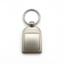 Metallic Keychain With Sleek Modern Design & Rotating Center Panel - 2.75 Inches