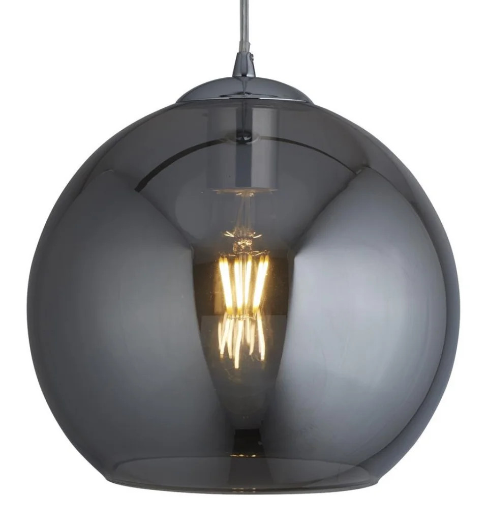 Ceiling Light Silver Balls Chrome Mirror Smoked Glass 250mm Searchlight 1621SM