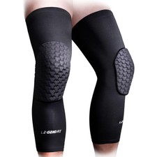 Basketball Long Knee Pads Compression Leg Sleeves Protector 1 Pair Impact P...