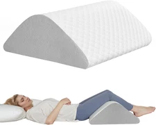 Knee Wedge Pillow for Back Sleeping, Leg Elevation for Post Surgery Recovery, 8"