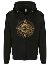 A Fantasy Gold Compass Mens Zip Up Hoodie