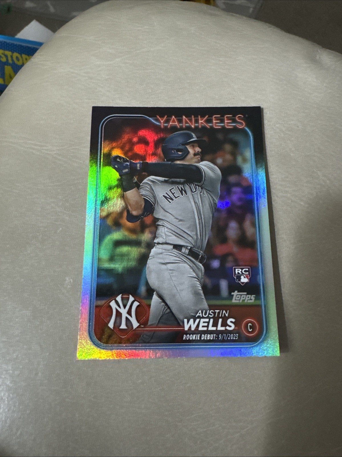 2024 Topps Update #US325 Austin Wells RC Rainbow Foil New York Yankees