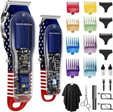 Cordless Hair Clippers and Trimmer Set Professional Men Barber Haircut Kit