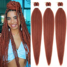 Ginger Braiding Hair Pre stretched 30 Inch 3 Packs 350 Copper 30 Inch,
