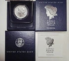 2024 (P) Silver Dollar Uncirculated PEACE + U.S. Mint Box & COA, 0.999 Fine, New