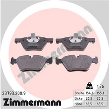 Front Axle Zimmermann 23793.200.9 Brake Pad Set, Disc Brake for BMW, BMW (B