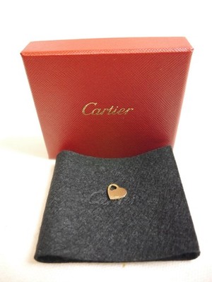 Authentic Cartier Charm heart shaped pendant necklace top Yellow Gold #6838