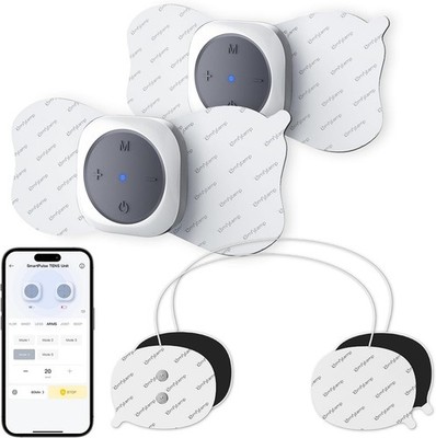 Comfytemp TENS Gerät Kabellos mit 2 Wireless Host,Schmerztherapie Kontrolle per