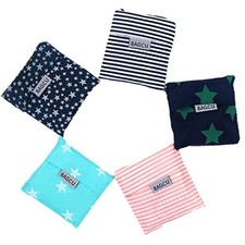 Set Of 5 Reusable Grocery Shopping Bag Foldable Shopping Tote