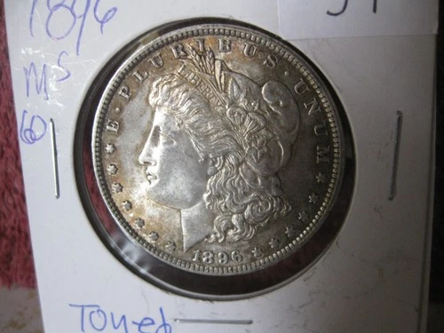 1896 P MORGAN SILVER DOLLAR TONEING BU++