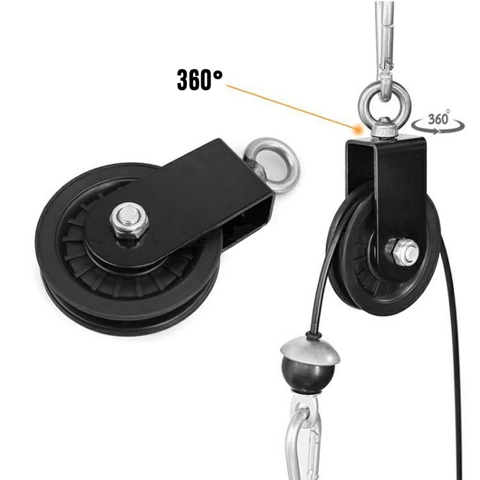 Roue De Câble 90Mm Avec Œillet Poulie De Renvoi 360° Poulie De Câble Pour Gym - Photo 4/4