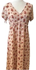Madewell Tie-Sleeve Ruffle-Waist Midi Dress in Countryside Blooms Sz 00
