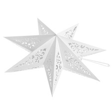 Star Shaped Paper Lampshade Folding Festival Light Cover 45 cm White Color
