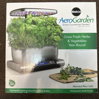 Miracle-Gro AeroGarden Harvest Plus Smart Countertop Garden in 100643-GRY NEW