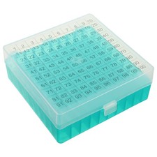 Microcentrifuge Tube Case, 100-Well Polypropylene Cryogenic Box with lid Fits